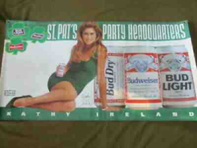 Kathy Ireland's 1993 Budweiser St. Patrick's Day Tarp Style HQ Banner 31