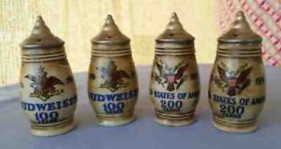 Budweiser 100 Yr Anniversary & USA 200 Yr Anniversary salt & pepper shakers