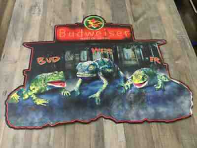 Budweiser 1999 Frogs Chameleon Embossed Metal Tin Sign ~ BUD - WEIS - ER 32â?x24â?