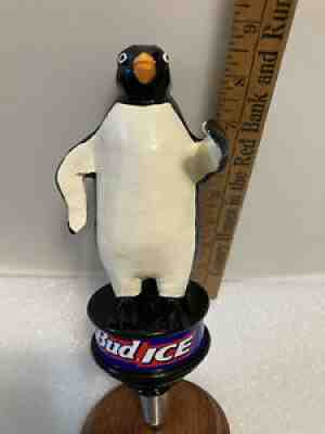 BUD ICE PENGUIN draft beer tap handle. USA