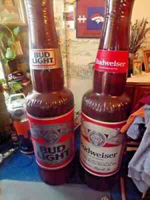 2 Inflatable Beer Bottles Budweiser and Bud Light-61