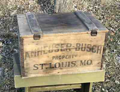 Antique 1920 Anheuser Busch St Louis Wood Beer Crate Budweiser Pre Prohibition