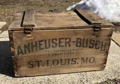 Antique 1920 Anheuser Busch St Louis Wood Beer Crate Budweiser Pre Prohibition