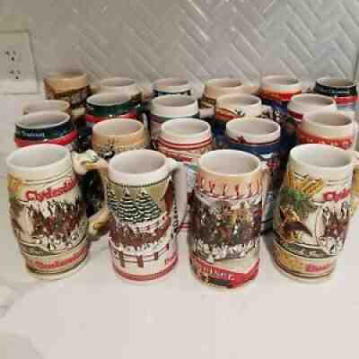 LOT OF 20 VINTAGE Budweiser Anheuser-Busch Ceramarte Clydesdales steins