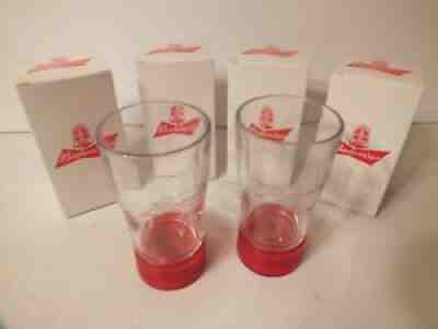 NEW Budweiser Red Light Goal Glass Sync Bluetooth NHL Hockey Beer Cup (6 cups!)