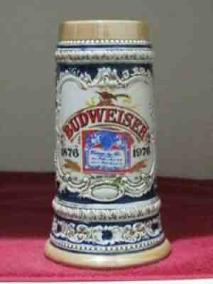 Anheuser Busch Budweiser Centennial beer mug stein on CS4 body Ceramarte Brazil