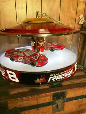 Rare Vintage Budweiser Beer Carousel Light Dale Earnhardt Jr Race Car Bar Lamp