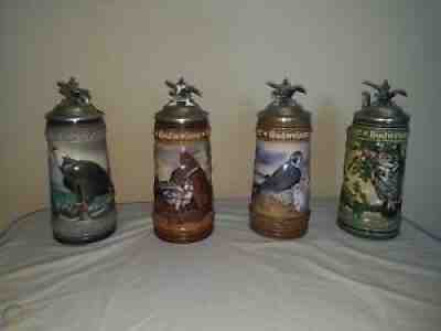 Budweiser Birds of Prey Set of Four Steins not in boxes