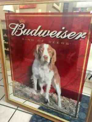 BRITTANY SPANIEL w/ PHEASANT BUDWEISER MIRROR