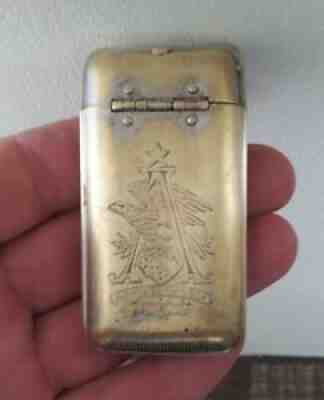 1890s ANHEUSER BUSCH BEER POCKET ADVERTISING MATCH SAFE VESTA BUDWEISER