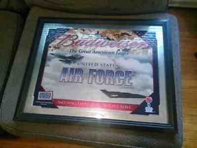 Budweiser United States Air Force USO Mirror 26x21 Excellent Condition