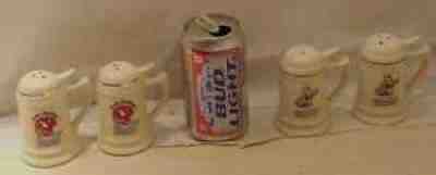 8 SETS SPUDS MACKENZIE BUD LIGHT SALT & PEPPER SHAKERS