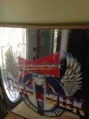 Budweiser Vintage Bike Week 1985 Motorcycle Mirror Daytona Beach Florida