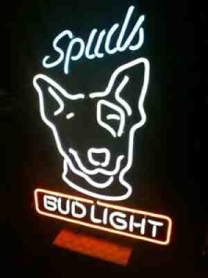 **RARE** 1987 SPUDS MACKENZIE Bud Light Neon Sign.. MINT!!