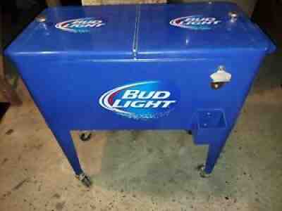 Bud Light Display Cooler Wheels Budweiser Beer Party Bottle Opener Tailgate BBQ