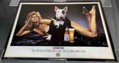 Rare 1988 Bud Light Spuds Mackenzie Bond Goldfinger Poster! Great Condition!