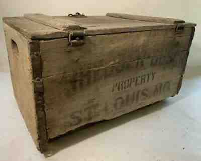 ORIGINAL 1928 Wooden Anheuser Busch Beer Crate Case Budweiser