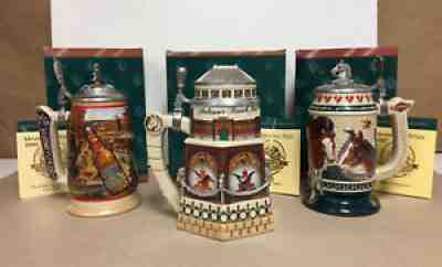 Vintage Anheuser Busch Budweiser Collectors Stein Lot Greatness Clydesdale Age