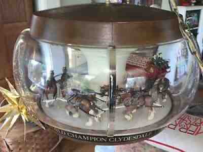 Rare ORIGINAL WORKING Budweiser Beer Clydesdale Parade Rotating Carousel Light