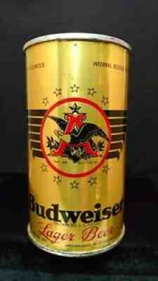 BUDWEISER LAGER BEER 1945 OPEN STARS 12OZ OP INST IRTP FLAT TOP CAN - AWESOME