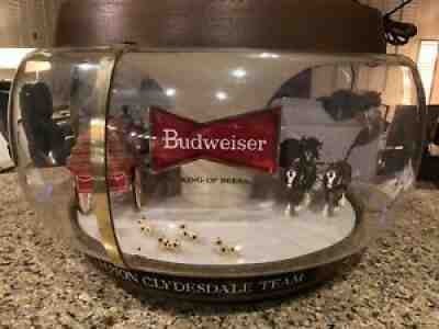 Vintage Budweiser advertising lighted globe beer Clydesdales dalmatians