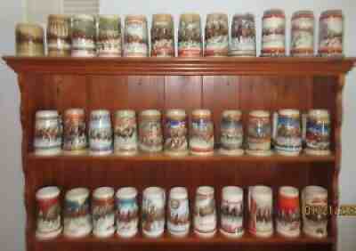 COMPLETE SET OF BUDWEISER HOLIDAY STEINS FROM 1980 TO PRESENT 2020