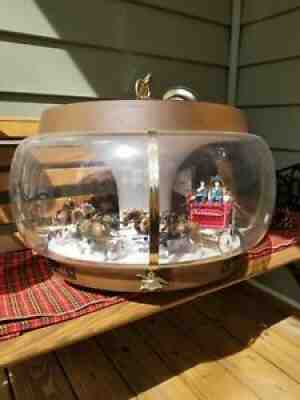 Vintage Budweiser Clydesdale Dalmatian Carousel Dome Light Fixture WORKS!!