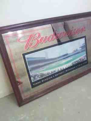 Huge Rare Budweiser Detroit Tiger Stadium Mirror 59â? x 39 1/2