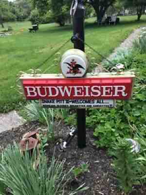 LIGHTED BUDWEISER BAR LIGHT PUB SIGN Vintage 1967 Snake pit II blondes brunette