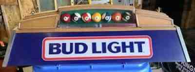 Vintage 1988 Bud Light Pool Table Light with Pool Balls