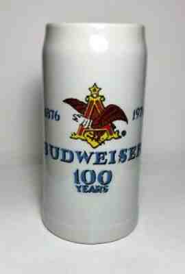 Vintage Budweiser 100 Years Logo Stein - Ceramarte - 6 3/8â? Tall -  1876 1976 