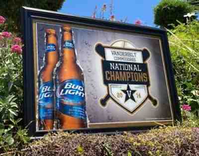 Bud Light Vanderbilt 2014 National Champs NCAA College Baseball Beer Bar Mirror