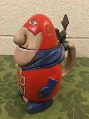 CS1 Ceramarte ~ 1975 Anheuser Busch 'Bud Man' Beer Stein ~ Made in Brazil