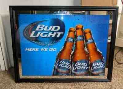 Bud Light Beer Mirror Sign - bud light Nascar budweiser coors miller lite labatt