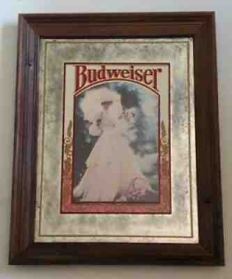 Vintage Rare Brytone Mechanical Mirror Works NY Anheuser-Busch Budweiser Girl