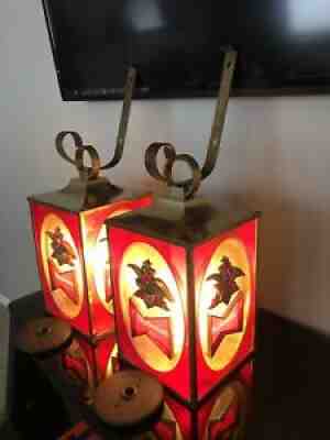 1968 VINTAGE BUDWEISER LANTERNS W/BRACKETS