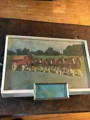 1962 Budweiser Clydesdales Back Bar Light Sign Works