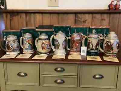 First 7 Budweiser Anheuser-Busch Collector Club Membership Steins 1995-2001