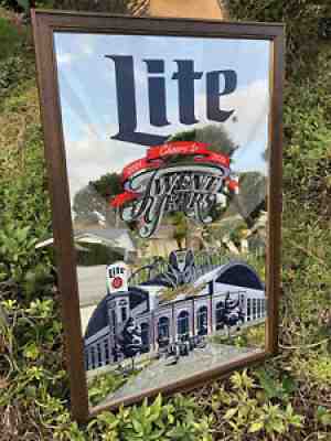 Miller Lite Milwaukee Brewers MLB Baseball Beer Bar Man Cave Mirror Sign