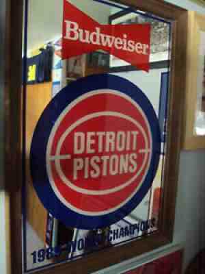 Rare Detroit PistonsÂ  Beeco 1989 World Champions Budweiser Beer Mirror One Owner