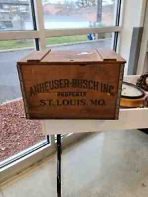 Vintage Anheuser-Busch 1876-1976 Wooden Beer Crate Budweiser Box Case St. Louis