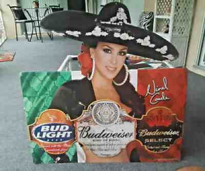 Budweiser Anheuser Busch Metal Tin Sign NINEL CONDE - Large Size 35