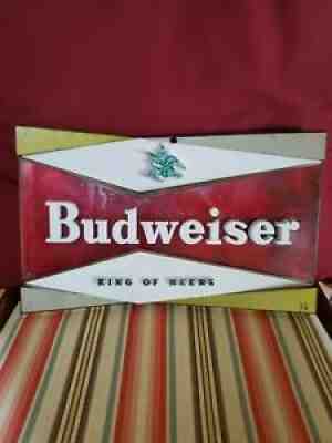 VINTAGE BUDWEISER KING OF BEERS ADVERTISING SIGN REGISTERED 1905