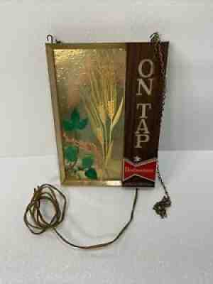 Vtg 1962 Budweiser Tap Beer Light up Sign Anhesuer-Busch Newark NJ *Read*