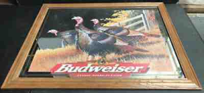 Rare Budweiser Anheuser-Bush Turkeys Mirror Sign 36