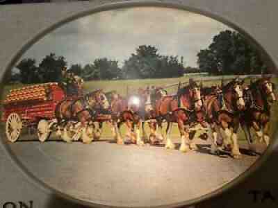 RARE VINTAGE 1950''s BUDWEISER STAGE COACH CLYDESDALE HORSE LIGHTED SIGN BEER