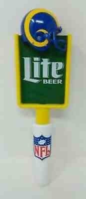 Miller Lite Beer Los Angeles Rams NFL 3D Football Helmet Logo Bar Tap Handle VTG