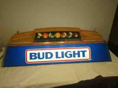 1984 BUD LIGHT POOL TABLE LIGHT LIGHT (40X12X14) POOL BALLS MAN CAVE BAR