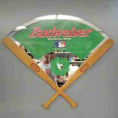 Budweiser Beer MLB Baseball Official Beer Mirror Sign Bar Advertising Rare! Look