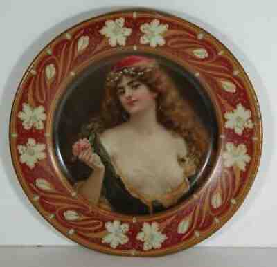 1909 TIN LITHOGRAPH ADVERTISING TRAY / PLATE WITH BEAUTIFUL WOMAN NEAR MINT #2